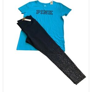 PINK Victoria Secret T-shirt leggings set medium New with tags